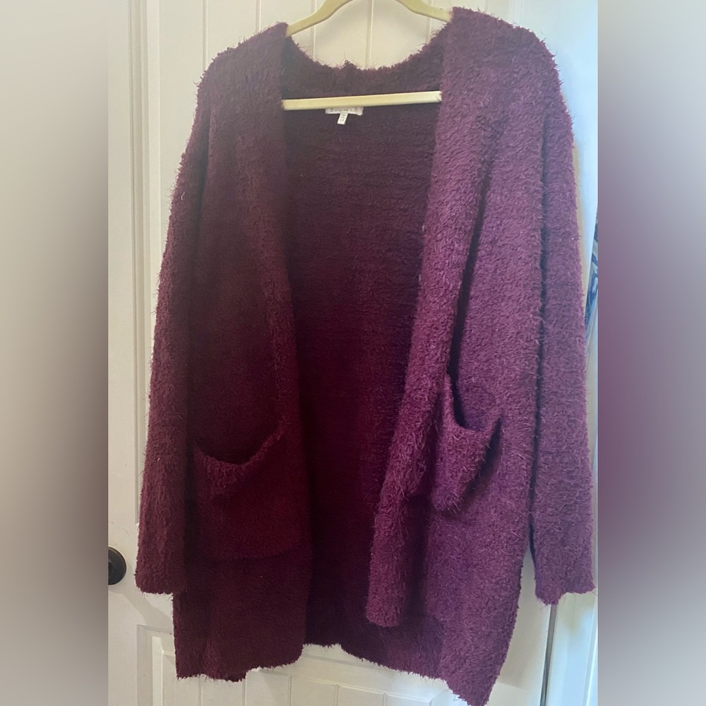EEUC cozy burgundy/eggplant cardigan